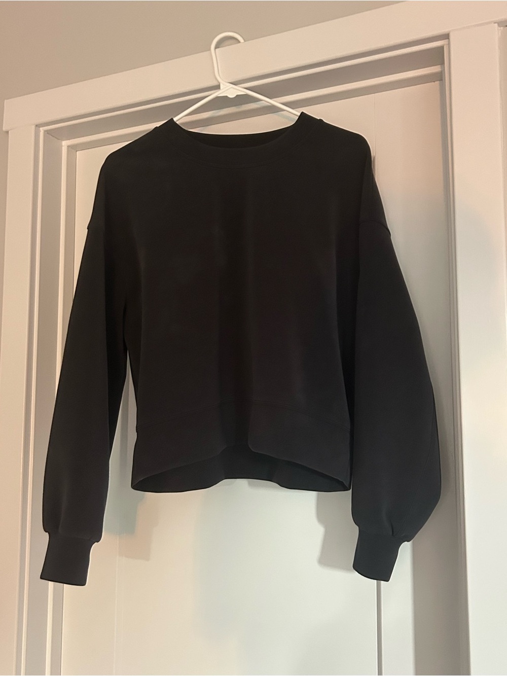lululemon athletica Black Cropped Boxy Crewneck Sweatshirt
